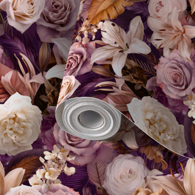 Peel and Stick Wallpaper Contact Paper Premium Botanical Floral Leaves Soft Self Adhesive and Removable 17.7in x 118in(45x300cm)