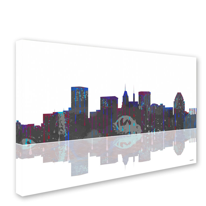 « baltimore maryland horizon », impression sur toile tendue, H 16 po x l 24 po x P 2 po