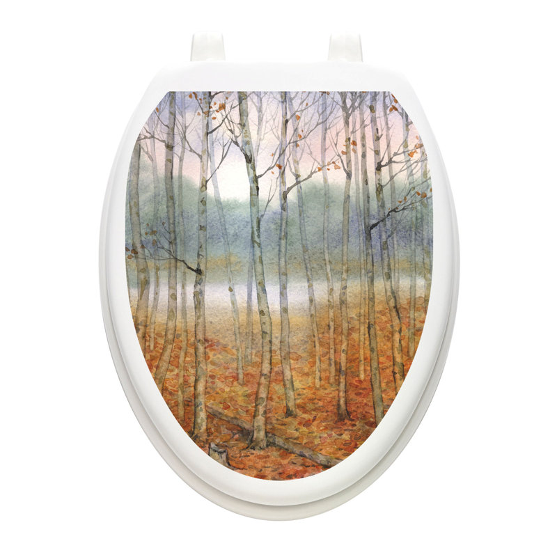 Adhésif décoratif pour siège de toilette Woodland Forest , Allongé