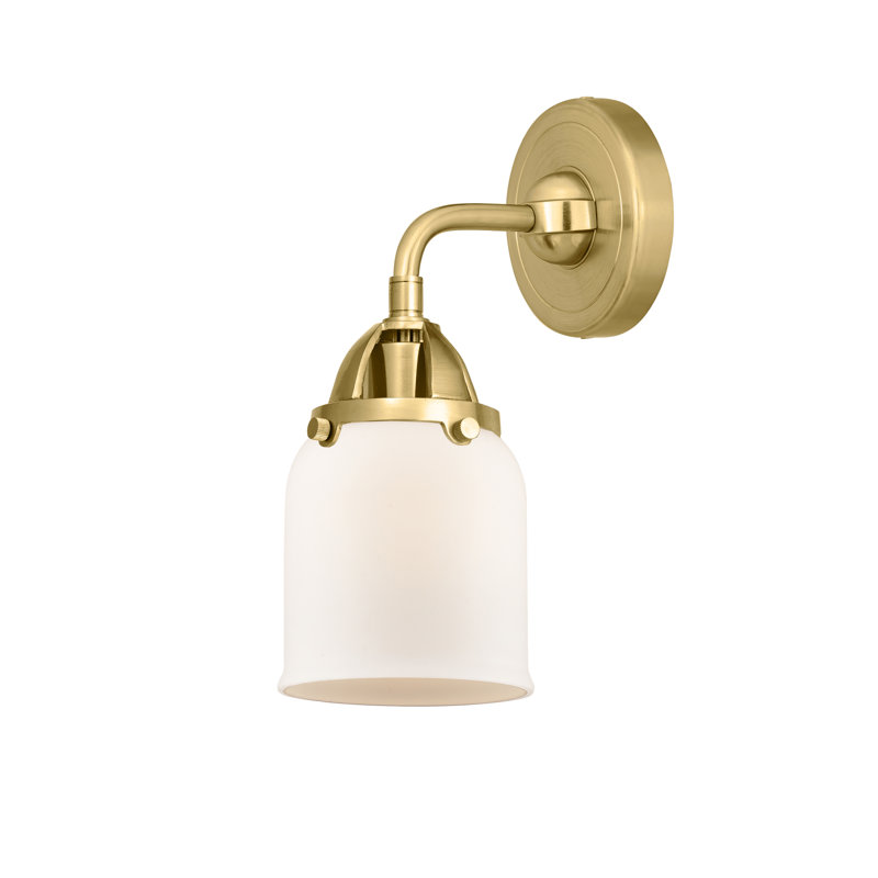 Shauna Armed Sconce, Matte White, Incandescent, Satin Gold