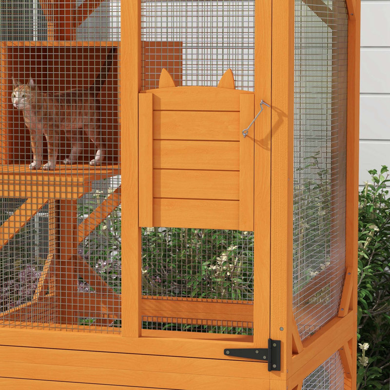Maison de chat polyvalente avec aire de repos élevée et fonction de mobilité