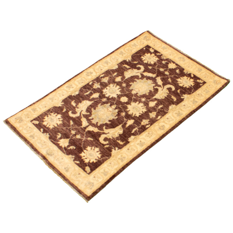 Tapis décoratif en laine de conception unique 3 pi 1 po x 5 pi 3 po noué à la main new age chobi