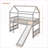 Twin Size Pinewood Loft Bed with Slide Gray - Sturdy Frame No Box Spring Needed