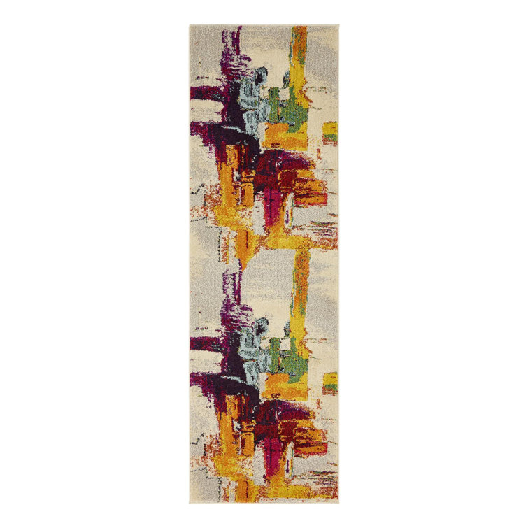 Tapis abstrait beige Auyeung