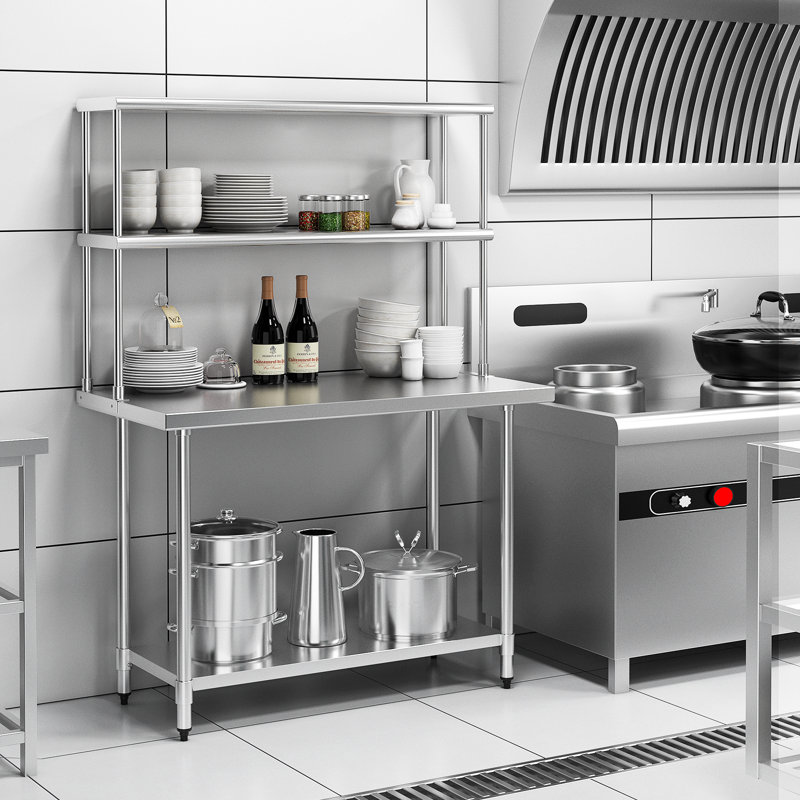 Stainless Steel Shelving Unit, 85" H x 92" W x 30" D