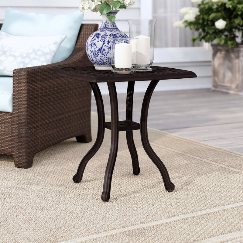Lebanon Square Metal Outdoor Side Table , 21'' in. W 21'' in. D