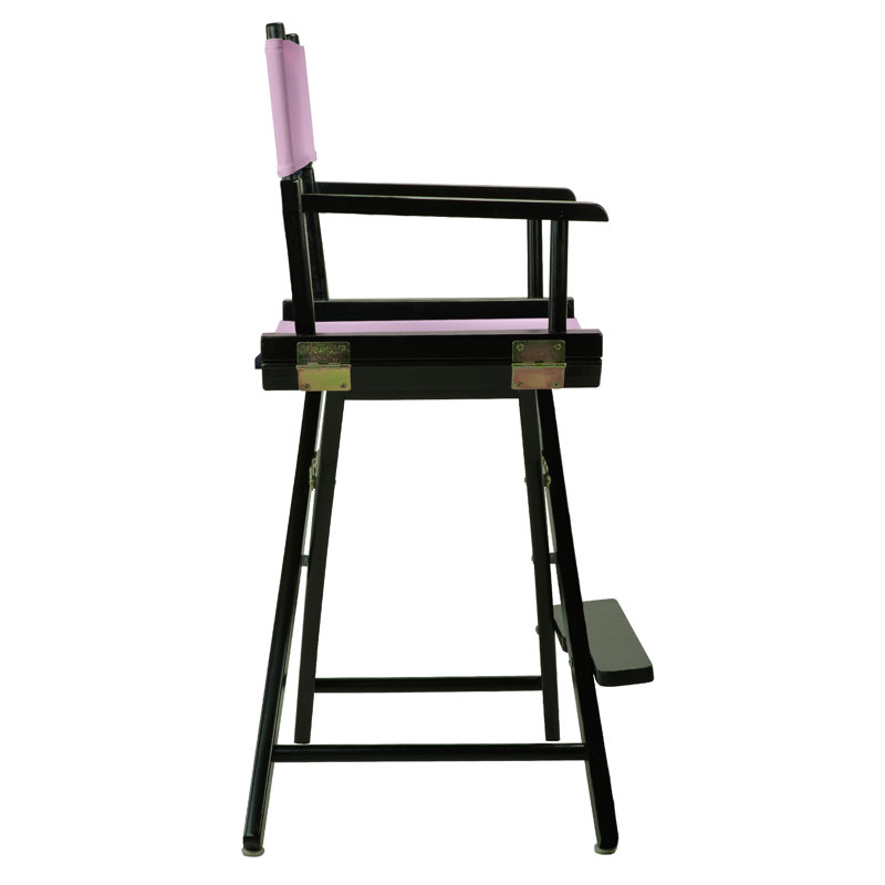 24" Folding Director Chair, Honey Oak, Pink