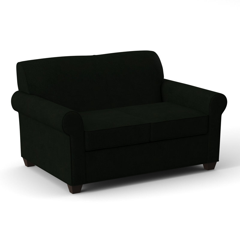 Finn 59" Rolled Arm Loveseat, Cafelle, Dorset Black
