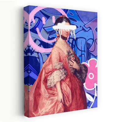 «Modern Graffiti Portrait Contemporary Contemporary Modern Flower Portrait», reproduction d'art mural