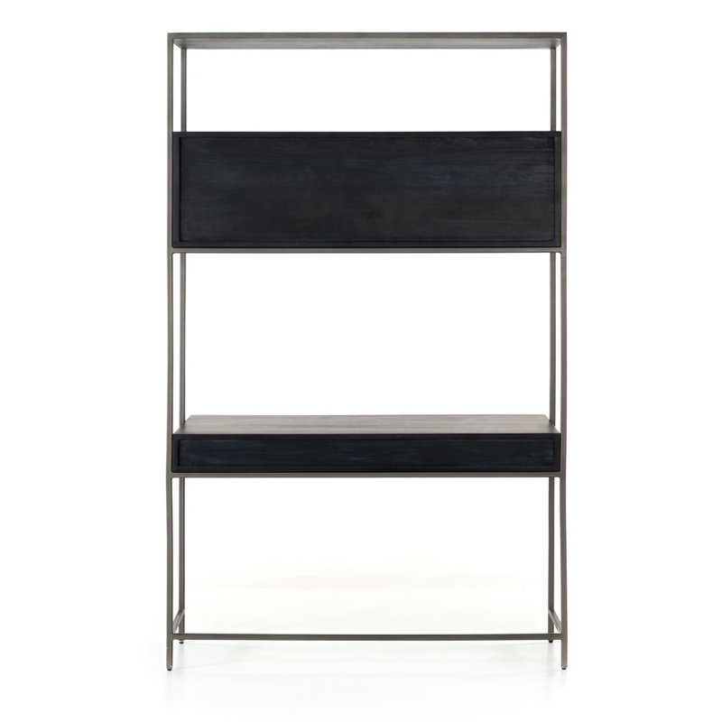 Trey Solid Wood Writing Desk, Black Wash Poplar