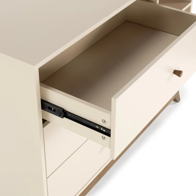 Central Park 3 - Drawer Dresser, Almond Milk/Walnut