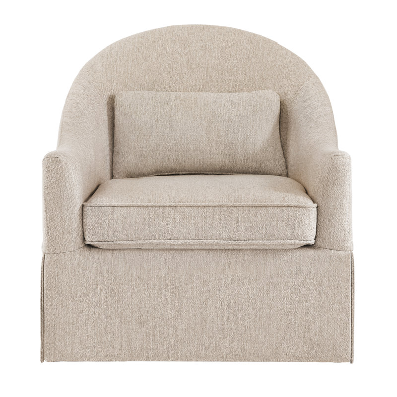 Martha 30.3 ″ Wide Upholstered Swivel Barrel Accent Chair, Oat