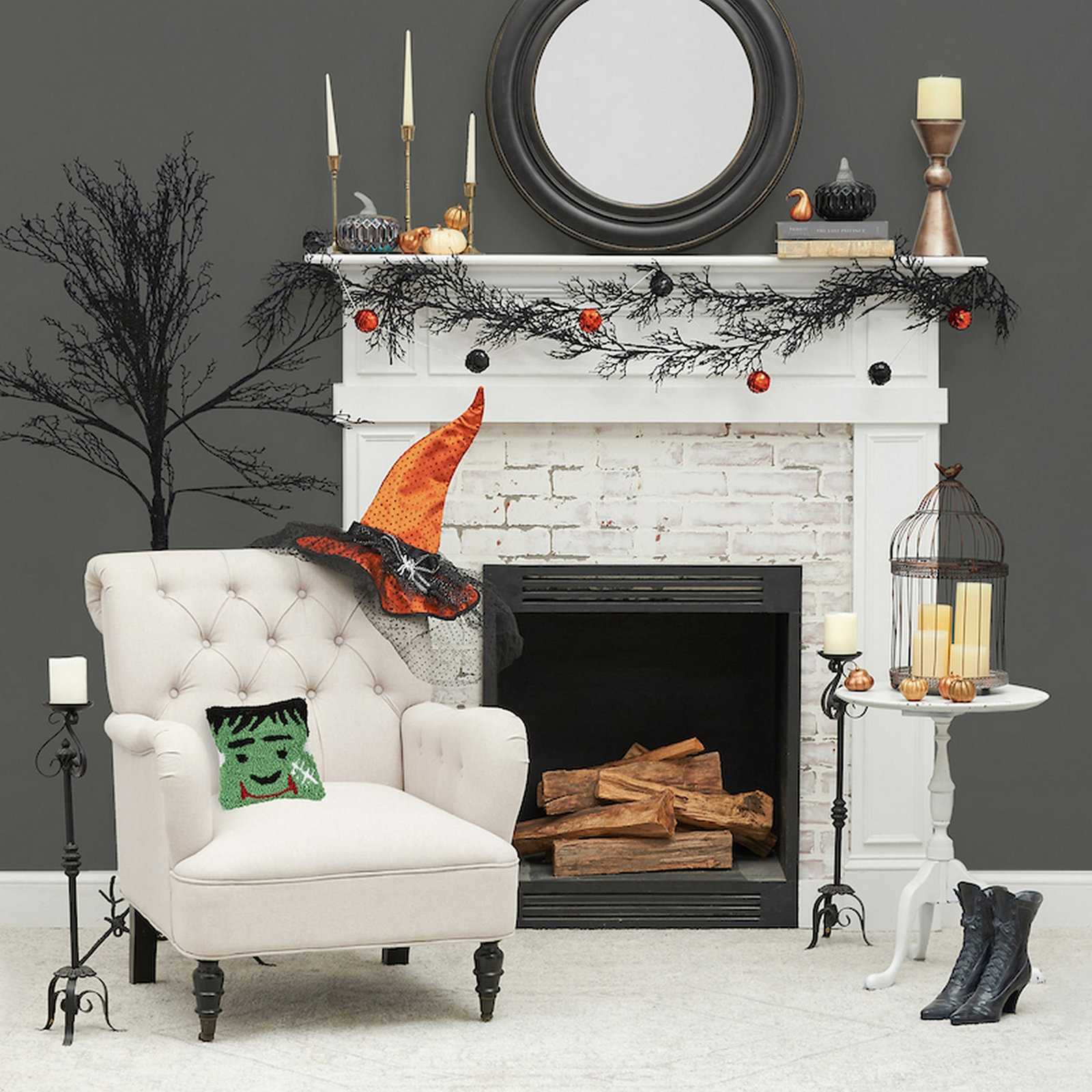 Ardsley Petite Hooked Halloween Throw Pillow, Frankenstein