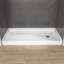 Plateau de douche rectangulaire 60 po x 60 po à base de seuil simple en alcôve acrylique avec seuil antidérapant blanc