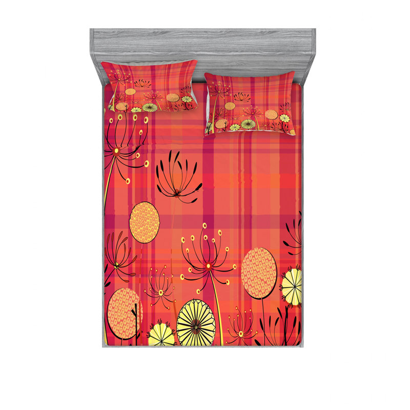 Ensemble de draps generic umbellifer fleuris, Ensemble de draps pour lit double avec un drap-hou
