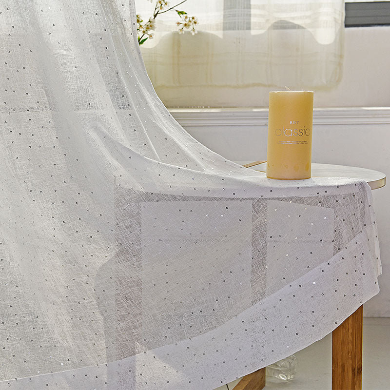 Sheer with Sequins | Polak Fabric_POLAK, Ivory