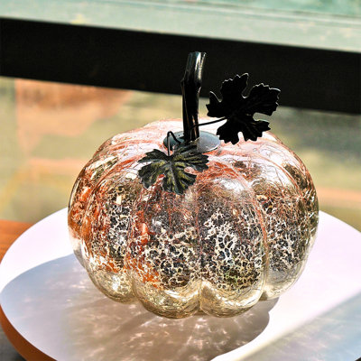 Mercury Glass Pumpkin Lightstimer Pumpkins Decorations Decorative For Halloween Pumpkin Decorations Fall And Thanksgiving Decor