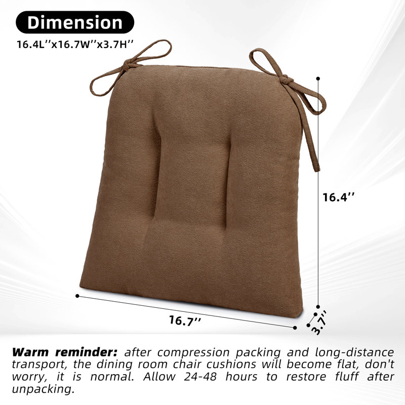 Coussin de siège 4 pièces Ebern Designs, Brun