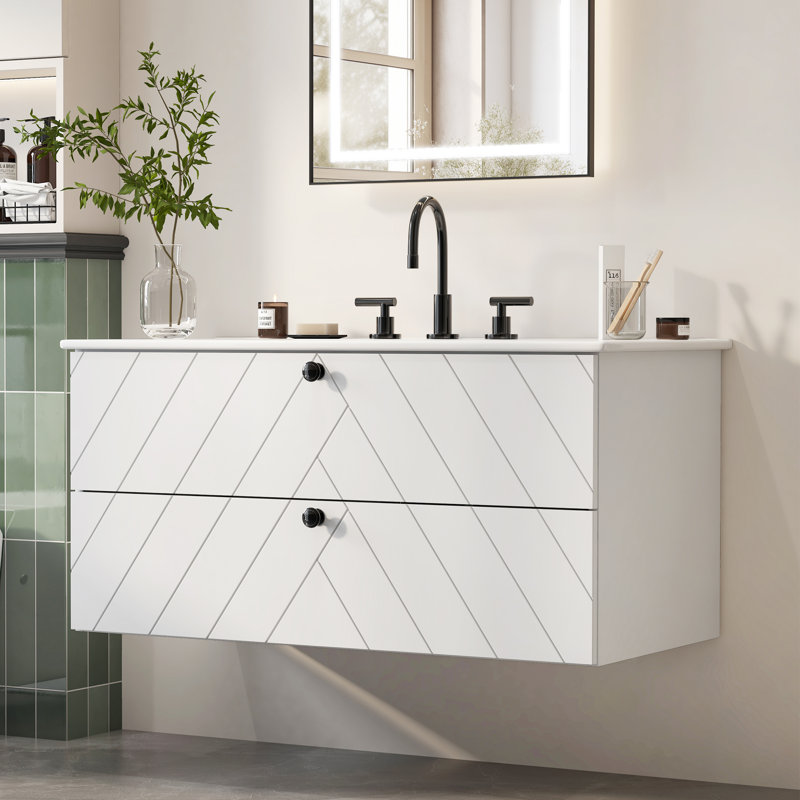 Meuble-lavabo simple 36 po avec comptoir en céramique, 36"