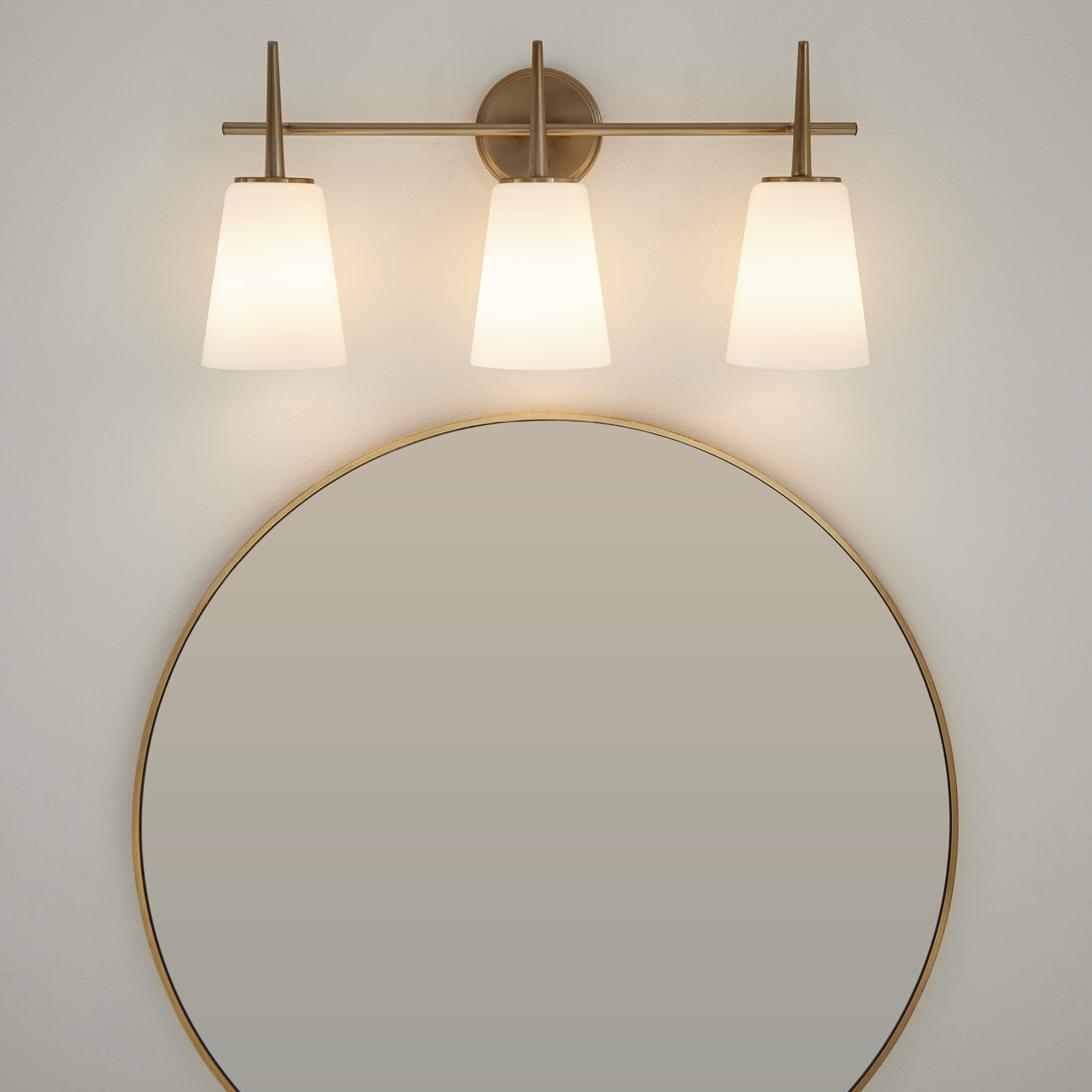 Erlandson Dimmable Vanity Light, Satin Brass, 100W A19 Medium