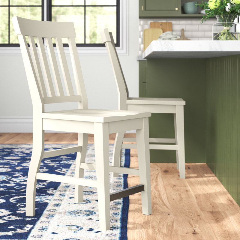 Sevenoaks Solid Wood Counter Stool, Antique White