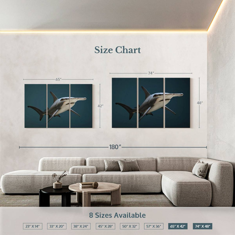 Great Hammerhead Shark, 42" H x 65" W