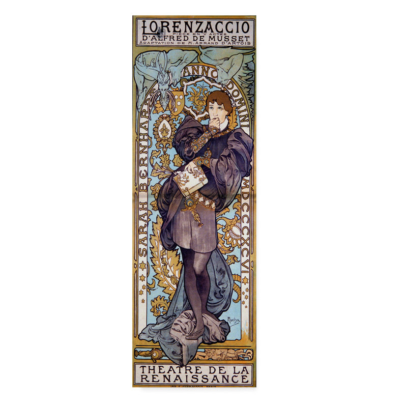 Affiche pour lorenzaccio alfred de musset, 1896 par alphonse marie mucha-reproduction sur toile tendue
