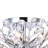 6 Light 22in Flush Mount Ceiling Light Fixture Chrome Finish with Crystal Leaves