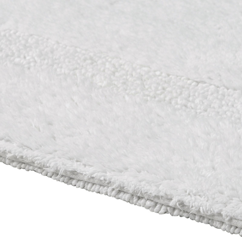 Rozanne Reversible Cotton Bath Rug, White, 20" x 60" Runner