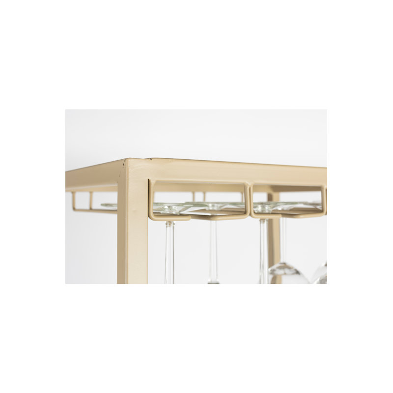 Cantor 20 Bottle Floor Wine Bottle & Glass Rack in Beige
