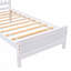 Lit plateforme avec table de chevet