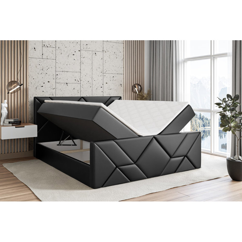 Bed, 180cm W x 200cm L, Black