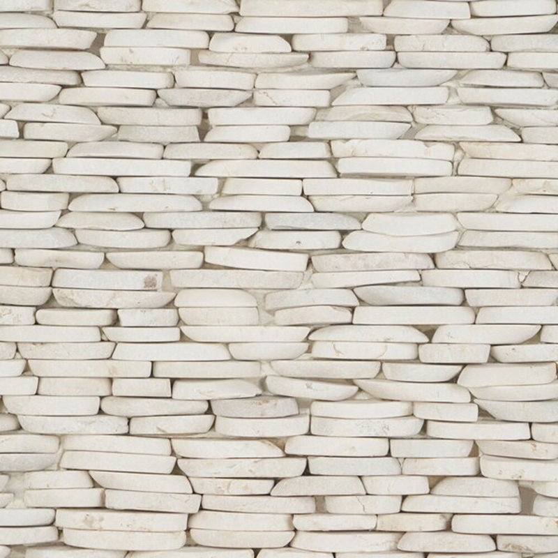 Nature 4x11 Stacked Honed Natural Stone Mosaic Tile, White