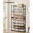 Shoe Rack, 10-Tier Shoe Organizer, Metal Rack For Garage, Set Of 2, 5-Tier Stackable Shelf, With Adjustable Flat Or Angled Shelves, 40-50 Pairs, Ink Black