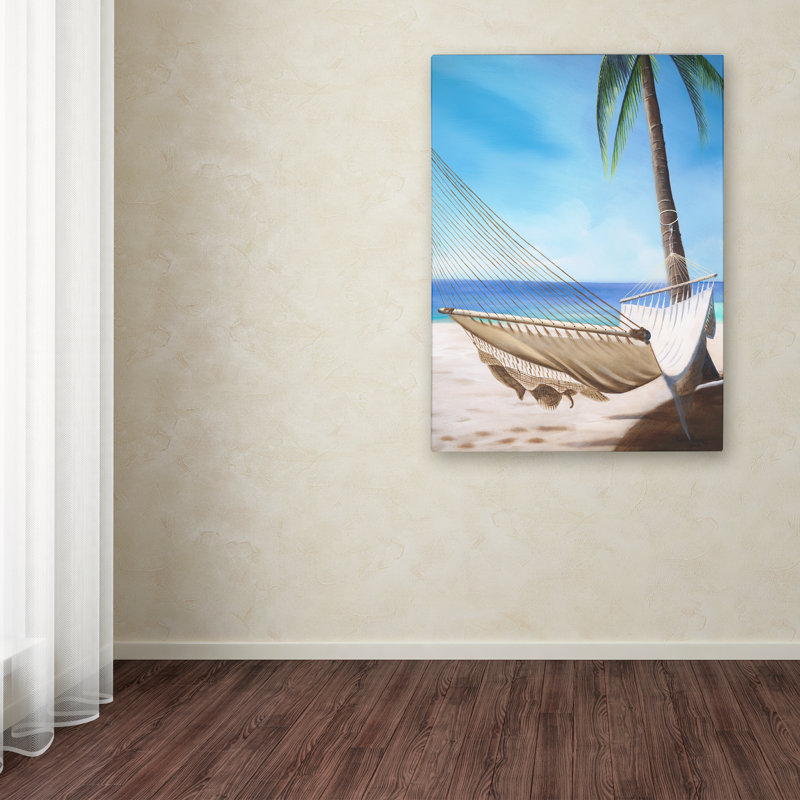 « beach hamac », reproduction sur toile tendue, H 32 po x l 24 po