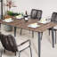 Ensemble repas de patio en osier 5 pièces avec table rectangulaire Burien-132208158-132208159