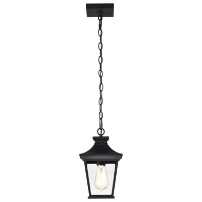 Lanterne suspendue d'extérieur 1 lumière noire mat 17,25 po Keicha