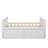 Full Size Wooden Captain's Daybed With Twin Trundle, Plus Three Drawers For Storage-1719899538