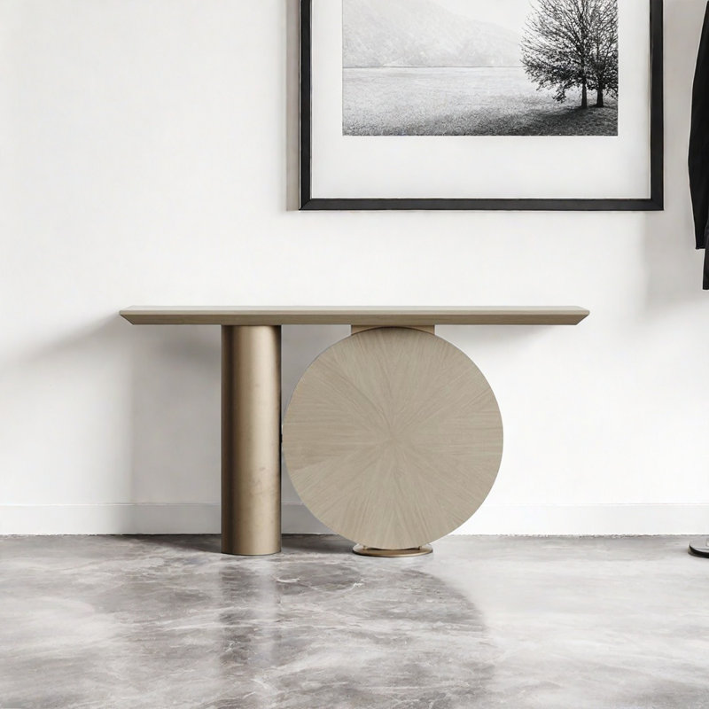 Console Modern Luxury Art, H 30,71 po x l 55,12 po x P 13,78 po, Beige, Or champagne