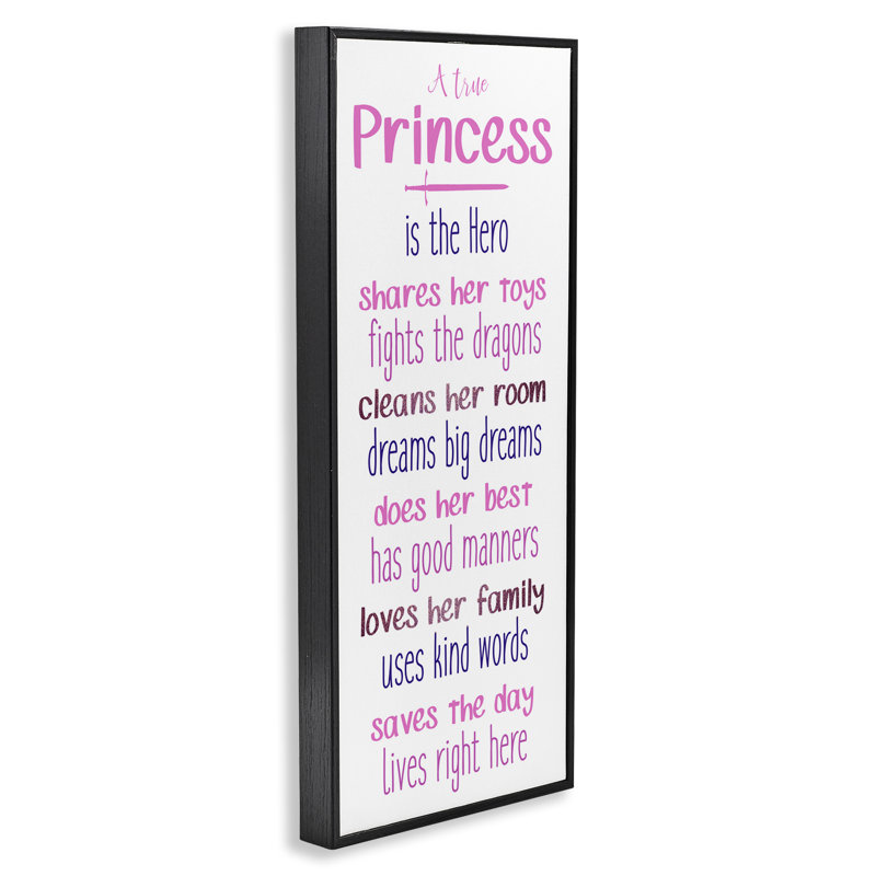 «True Princess Is The Hero», art de la giclée encadrée, conception par Kim Allen, H 24 po x l 10 po