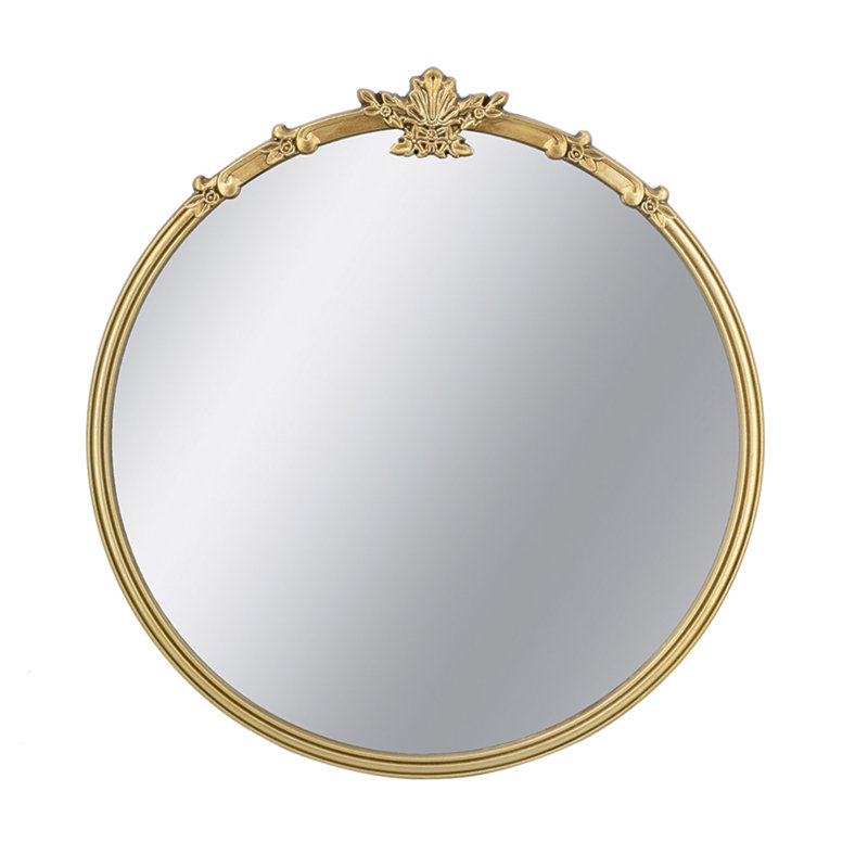 Miroir mural 30 po x 31 po avec écusson décoratif