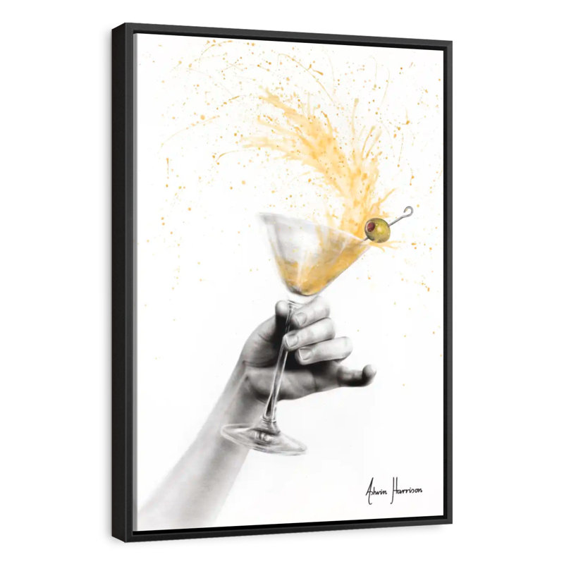 Martini secoué, 9 po x 13 po, Cadre flottant noir
