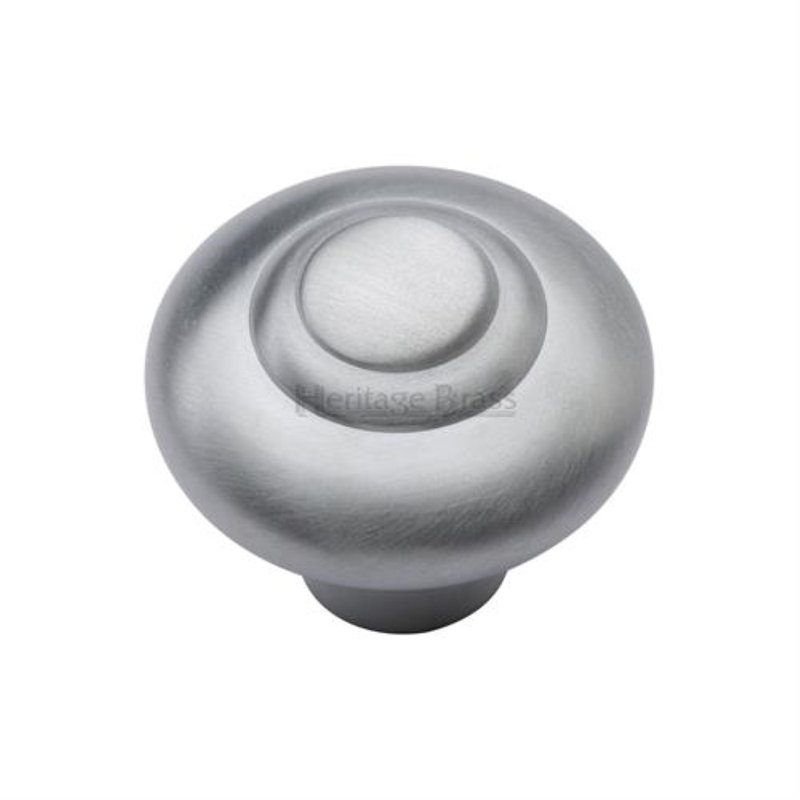 Heritage Brass Heritage Cabinet Knob Round Bead Design, Satin Chrome, 3cm H x 3.2cm W x 3.2cm D