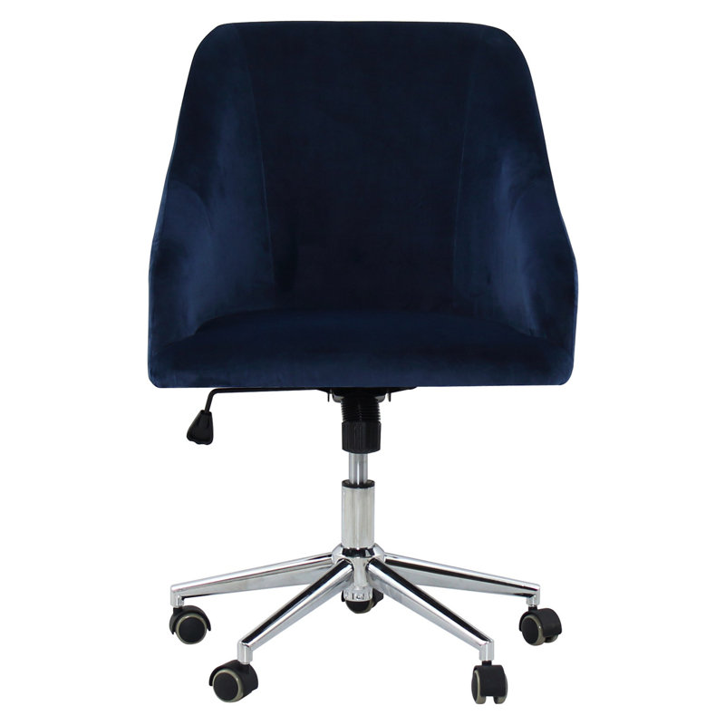 Chala Drafting Chair, Navy, Velvet