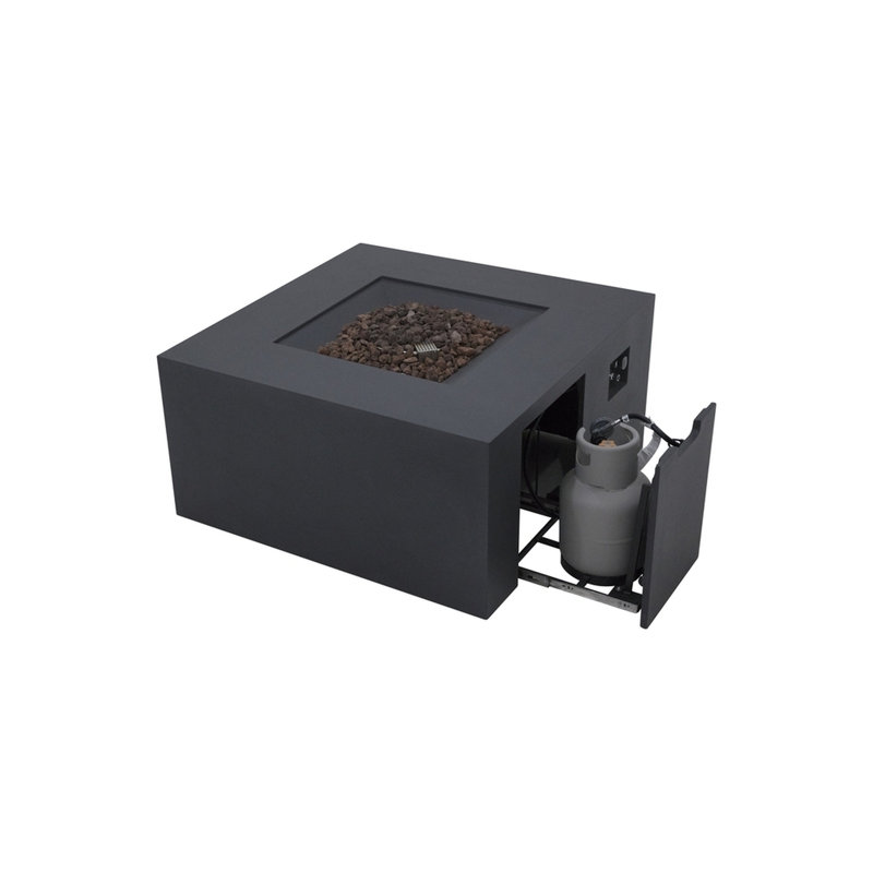 Sol Living Rocky Propane Fire Pit For Outside Outdoor Firepit Table With Internal Tank Holder Firepit Concrete Square Fire Table Patio Heater Fireplace 45,000 Btus - , 43 X 43 Inches