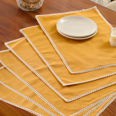 Napperons en coton Mela Artisans, ensemble de 6 (12 x 18 po)