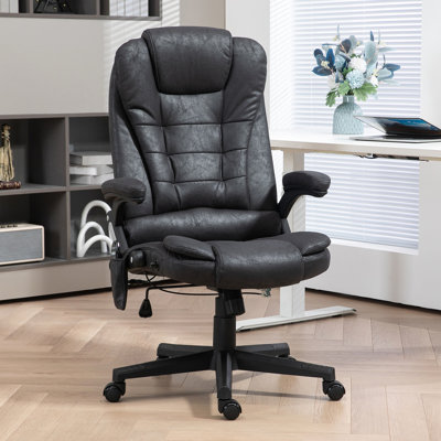 Fauteuil de massage vibrant 6 points avec chaleur lombaire, noir