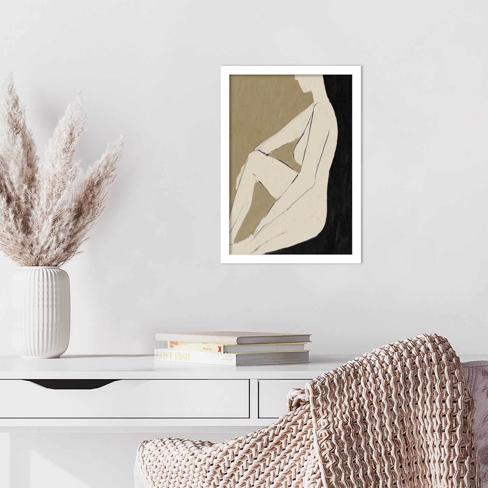 Chamois Chill by Dan Hobday - Single Picture Frame Print, White Framed, 17" H x 12" W