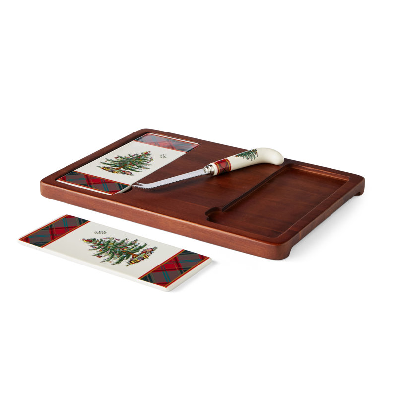 Tartan Cheese Board with Knife
