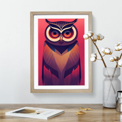 Unique Owl Art No.3 Abstract - Single Picture Frame Print